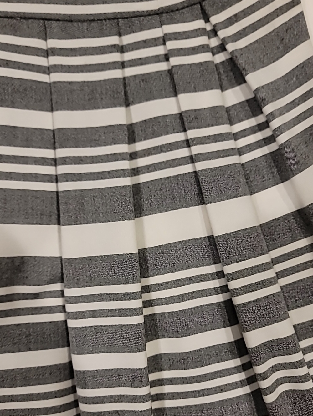 Calvin Klein Gray and White Striped Sleeveless Fit-and-Flare Dress 2 - Picture 9 of 14